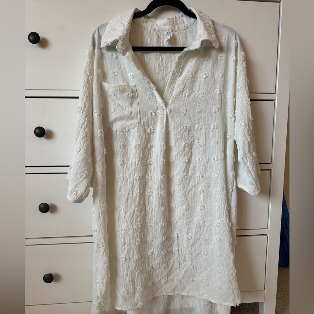 White swim cover up